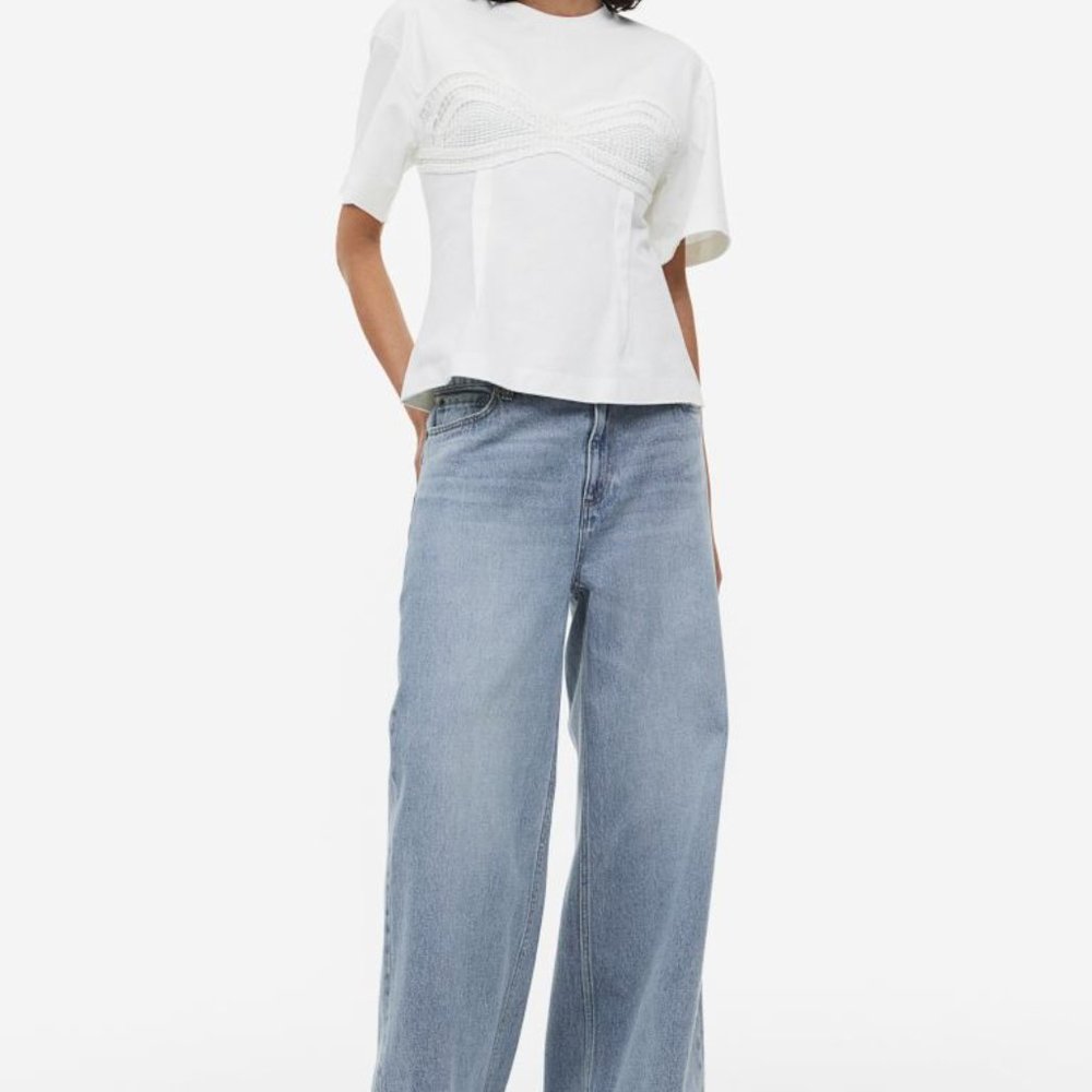 H&M Curvy Fit Wide Ultra High Jeans